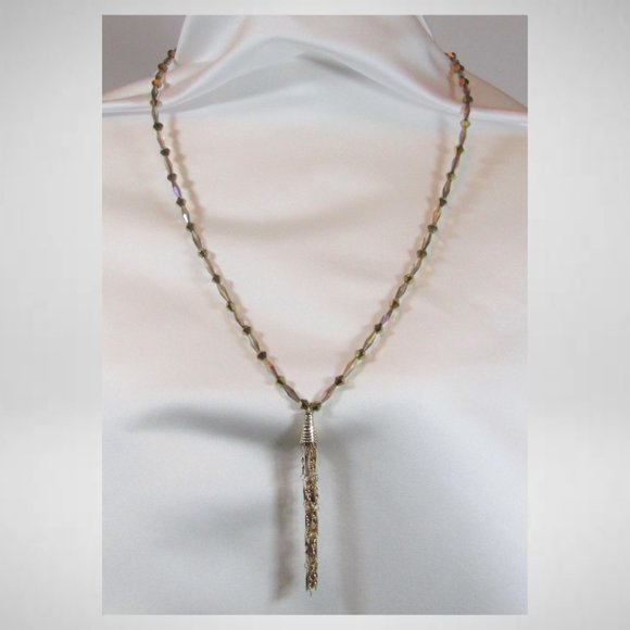 LONG GOLD TASSEL Beaded Jewelry Set - Picture 2 of 5